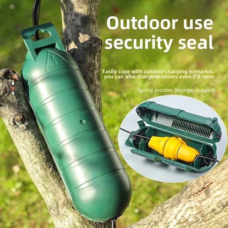 1/4PC Extension Cord Safety Cover with Waterproof Seal, Weatherproof Electrical Connection Box To Protect Outdoor Outlet Safety