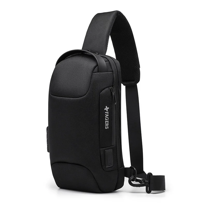 

Men Business Chest Bag travel Shoulder sports Motorcycle bag Anti-theft password Crossbody s USB Charging Messenger