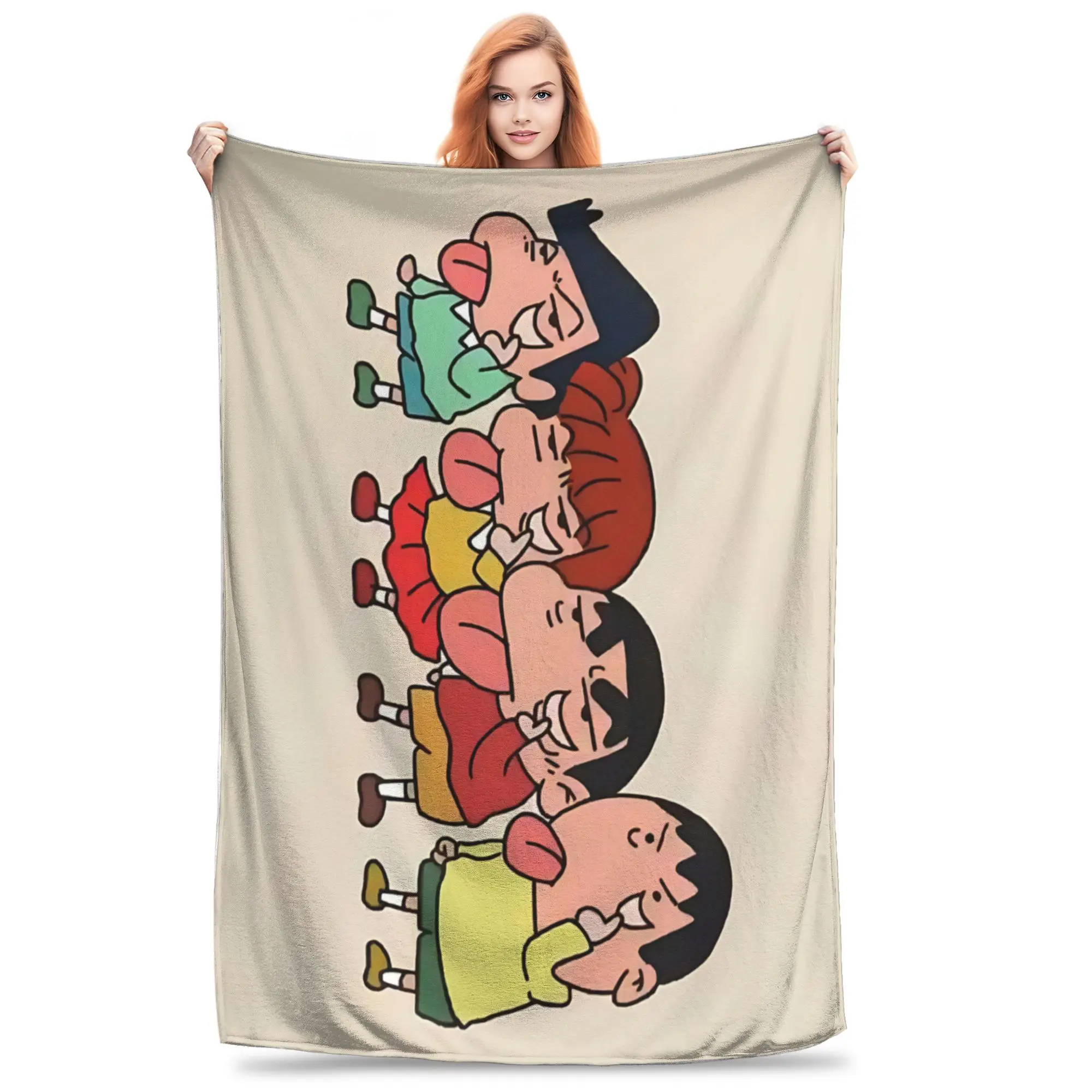 1PC home Cutecore Crayon S Shin chan  Blanket Super Cosy Plush Home Living Room Sofa halloween