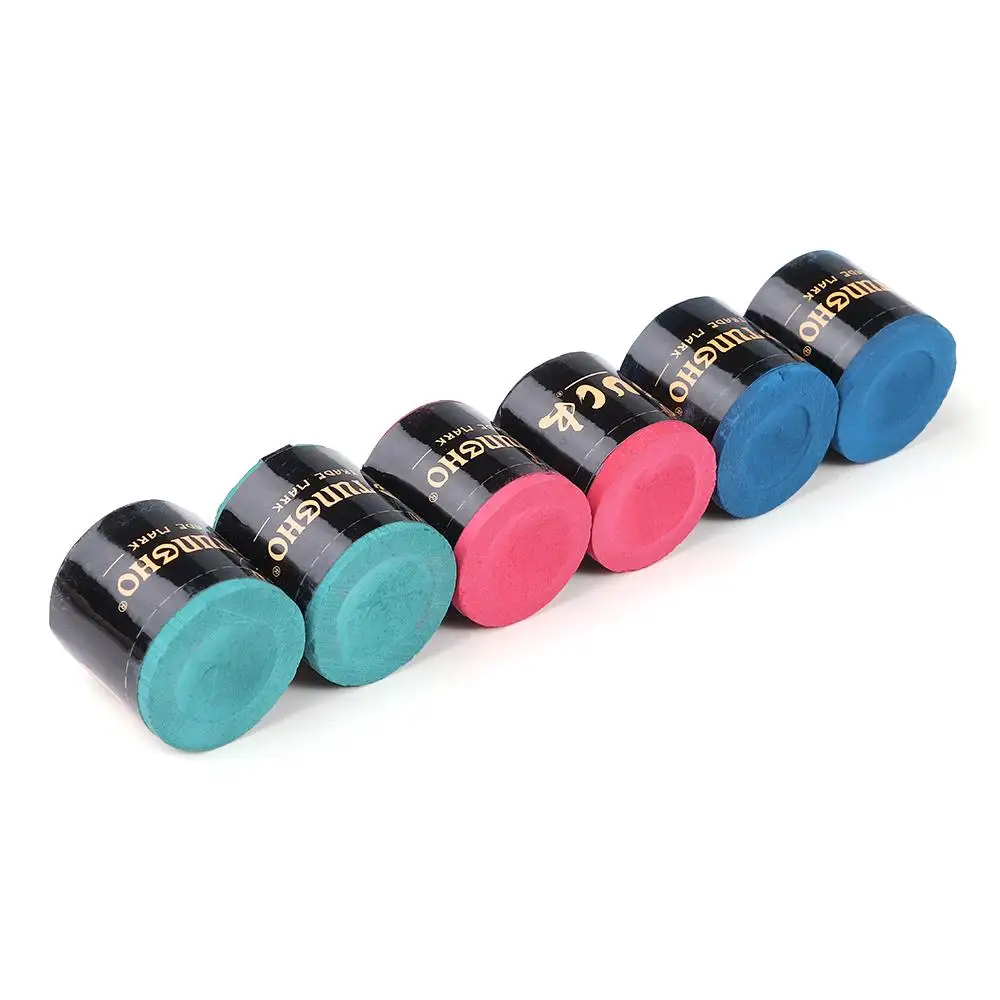 

2Pcs/Set Pool Cue Tip Cue Chalk No-slip Blue Green Red Billiard Chalks Calcium Carbonate Indoor Sport Snooker Accessory