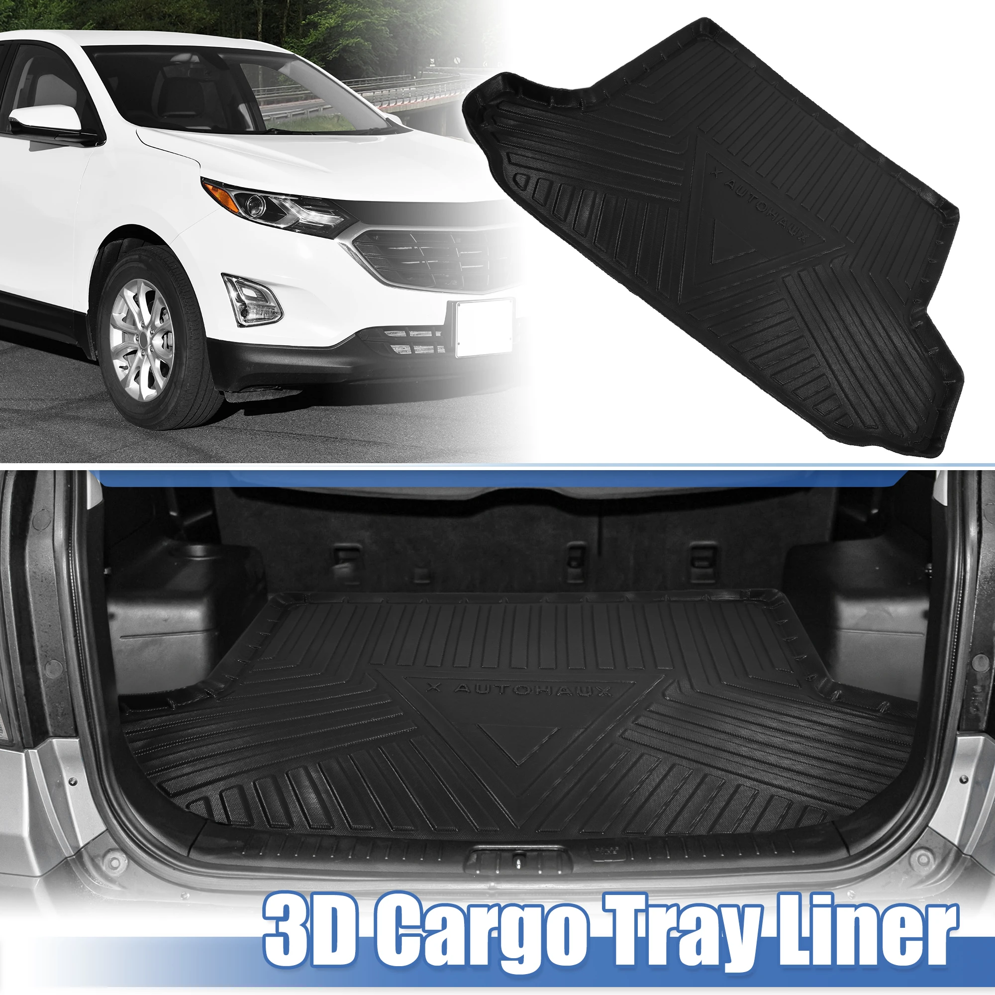 Uxcell Cargo Trunk Tray Cargo Liner Rear Trunk Floor Mat Non Slip Waterproof for Chevrolet Equinox for GMC Terrain 2018-2022