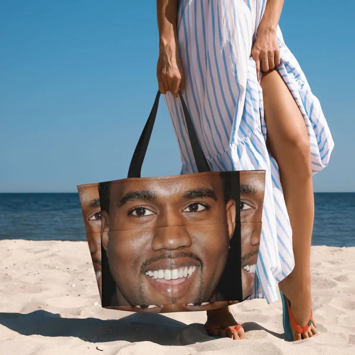 

Funny Kanye West Meme Beach Tote Bag Sport Gym Yoga Duffle Large Tote Bag Women Travel Bag Fitness bag