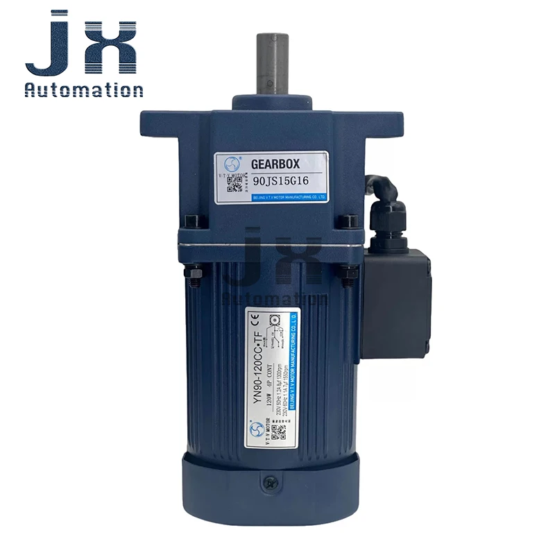VTV 120W Single-phase 220V AC Gear Motor YN90-120CC.TF+90JS50G15 Gear Box For Carton Sealing Machine