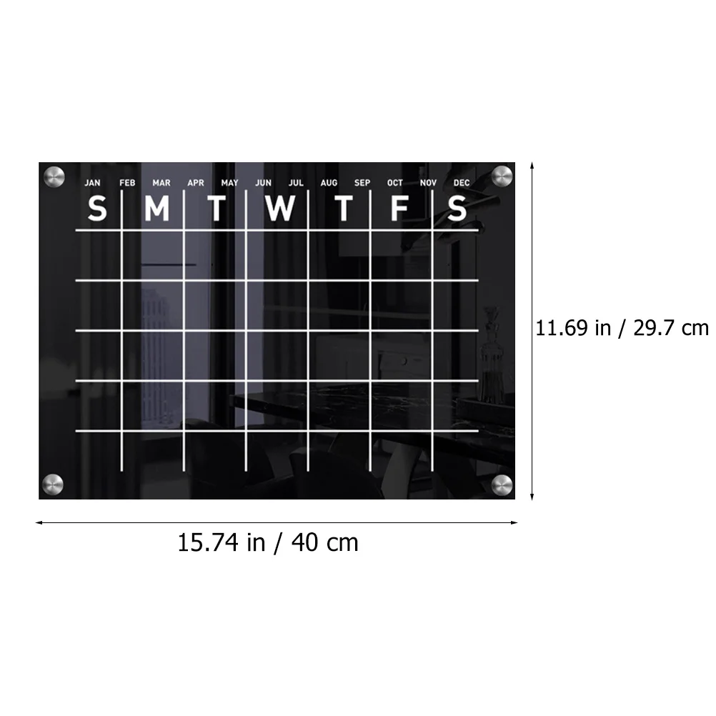 

1Set Acrylic Calendar for Wall Hanging Weekly Dry Erase Board Environmentally Friendly Reusable Writing Surface Minimalist Wall