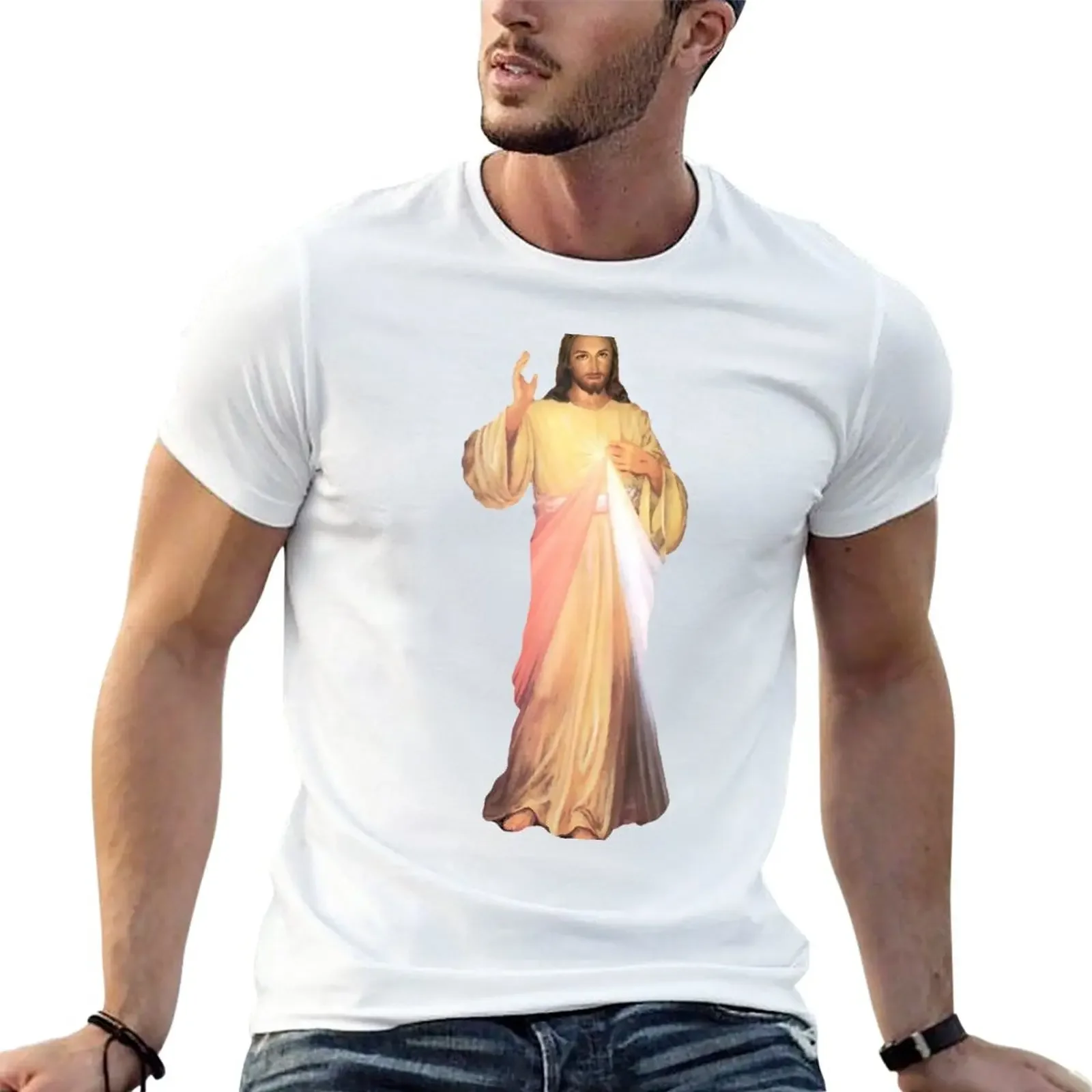 Divine Mercy T-Shirt summer clothes new edition graphics t shirt men