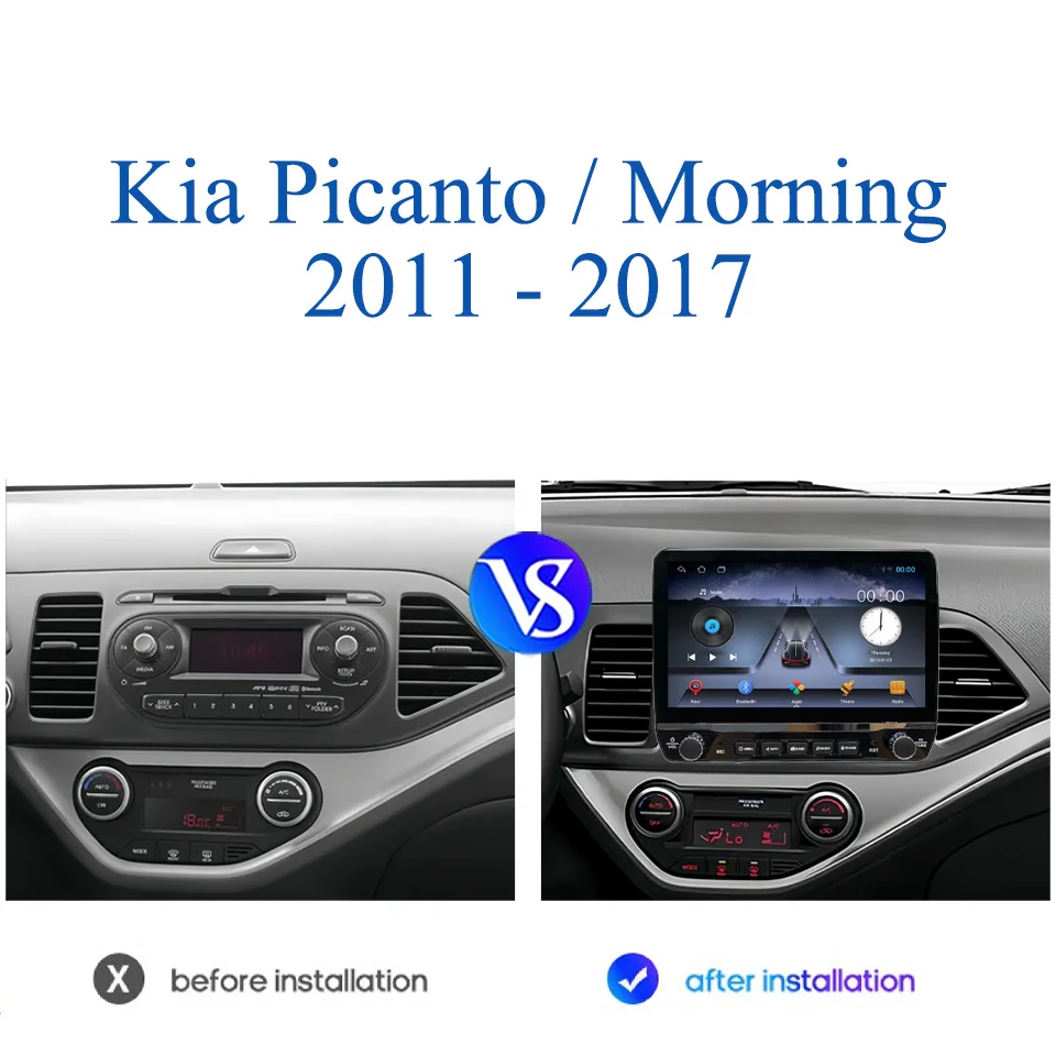 Android 14 8G+128G Car Radio Stereo For KIA Picanto Morning 2011 2012 2013 2014 2015 2017 GPS Navi Multimedia HU DVD Cassette BT