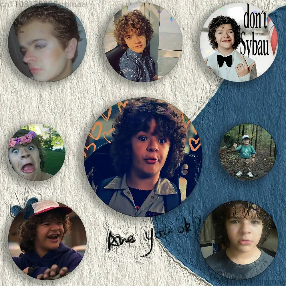 

Gaten Matarazzo Stranger 58mm Badge Brooches on Backpack Clothes Handmade Round Enamel Pins for Jewelry