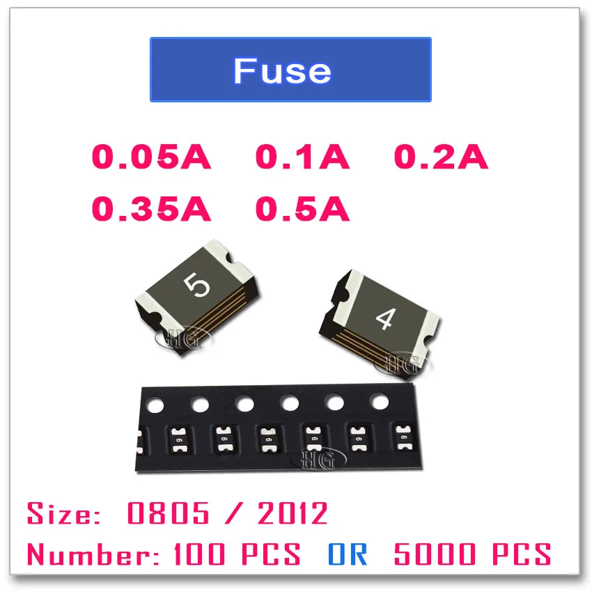 100PCS 5000PCS 0805 2012 Chip resettable fuse SMD 0.05A 0.1A 0.2A 0.35A 0.5A 50mA 100mA 200mA 350mA 500mA 6V 9V 12V 15V