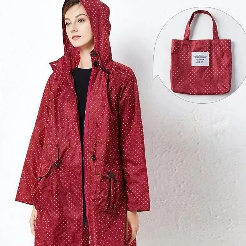 Fashion Women Hiking Raincoat Laydies Dress Style Lightweight Biker Rain Coat Ponch Waterproof Men Rainwear Windproof Jacket