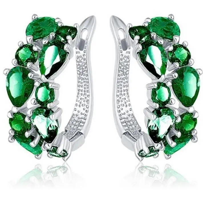 BAOSHINA Ear Buckle Female Korean Temperament Fashion Full of Crystal Zircon Earrings For Women Jewelry Accessories