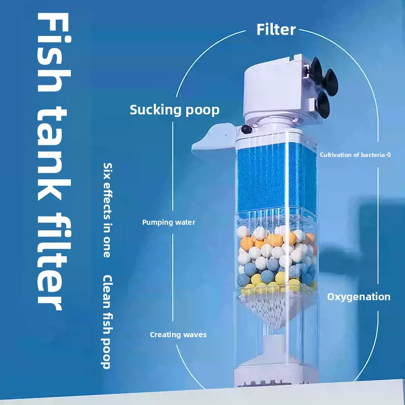 

Маленький аквариумный кислородный насос-фильтр 3-в-1: система циркуляции воды, интегрированный насос для аквариума, оборудование для аквариумов