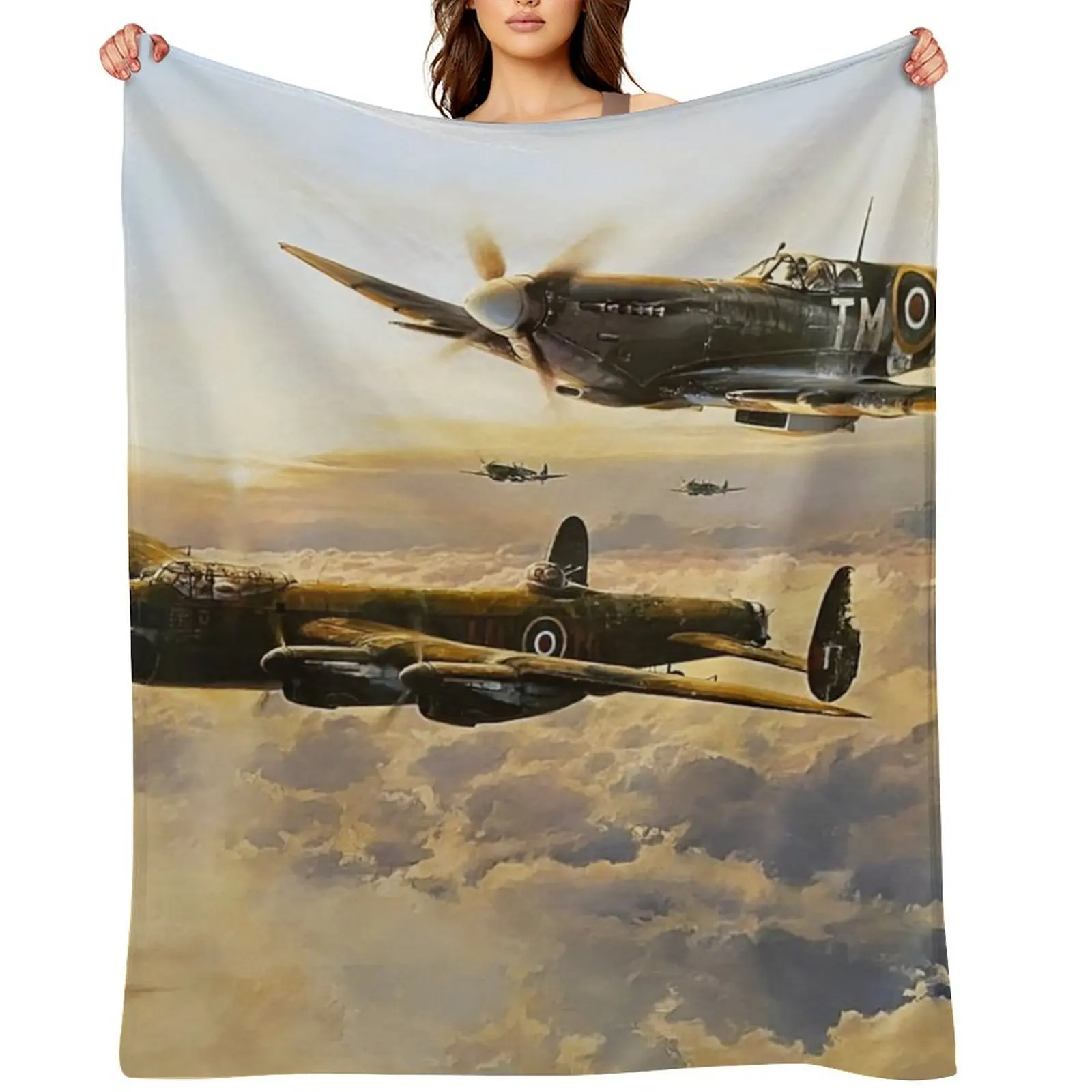 

Spitfire Lancaster Escort Throw Blanket christmas gifts Picnic for babies Softest Blankets