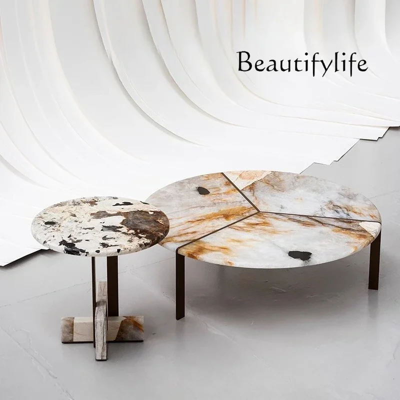 X Nordic Modern Minimalist Geometric Metal Marble Coffee Table Art Design Coffee Table Side Table
