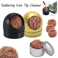 Soldering Iron Tip Cleaner Desoldering Cleaning Ball Welding Soldering Iron Mesh Filter Metal Wire Stand Steel Ball Tin Remover