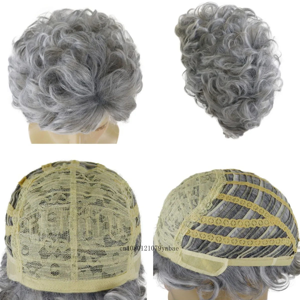 Peluca corta de pelo sintético para hombre, cabellera rizada y esponjosa con flequillo, color gris oscuro, ideal para regalo de abuelo, Cosplay diario