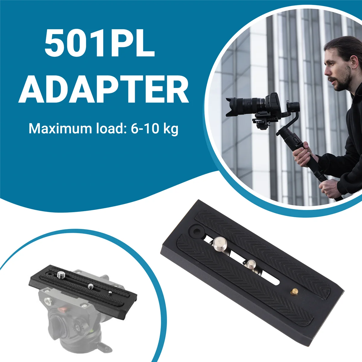 Placa de liberación rápida extendida AAA87 BEXIN 501PL P200 para placa de liberación rápida de cabezal hidráulico Manfrotto Benro S4 120MM