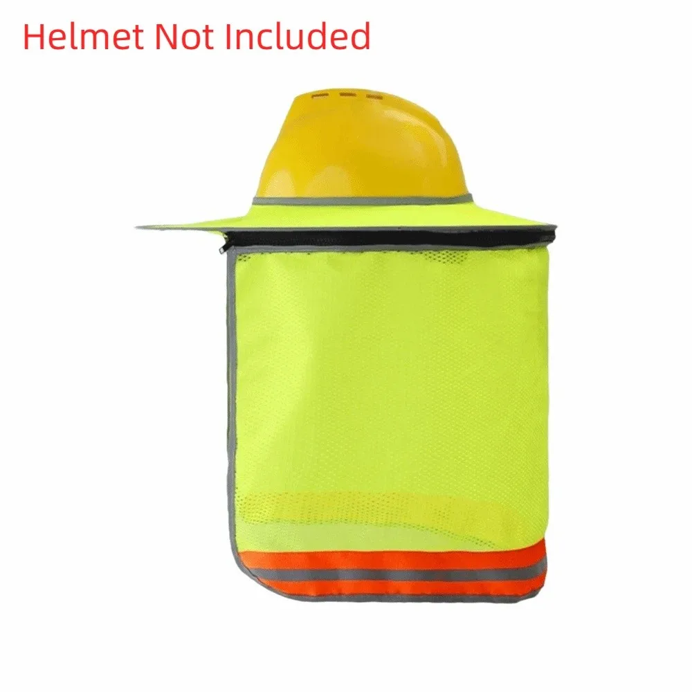 UV Protection Safety Helmet Curtain Reflective Wide Brim Reflective Neck Protector Breathable Portable Sunscreen Neck Cover