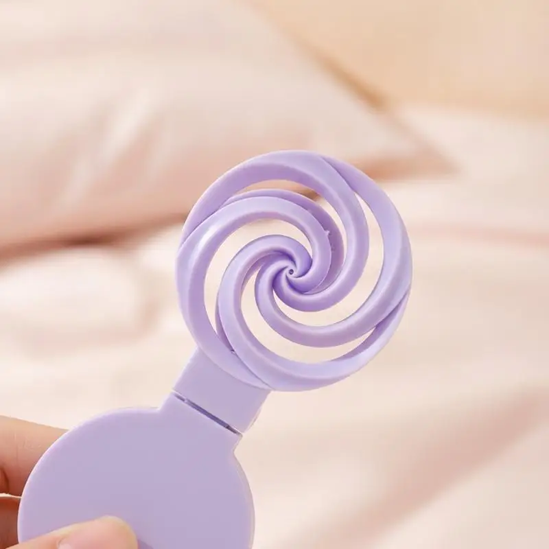 1Pcs 2 In 1 Foldable Comb With Makeup Mirror Mini Portable Scalp Massage Comb