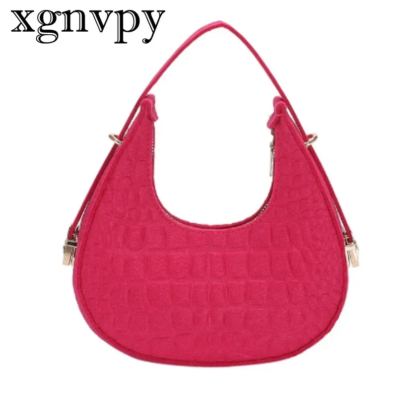 Xgnvpy-Mini pochette à imprimé alligator pour femme, sac à main en feutre avec petite poignée, sac de transport sous les bras, initié à la mode