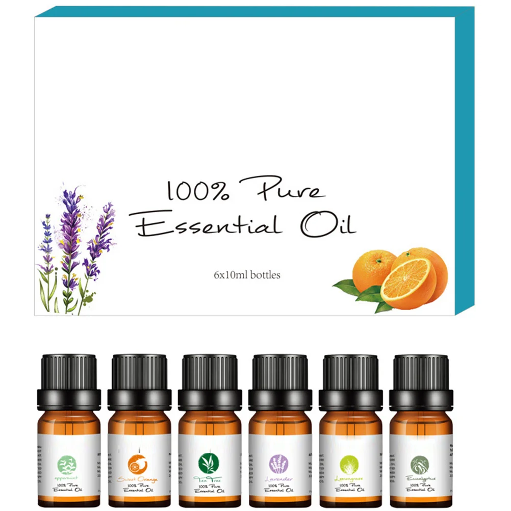 6 قطعة مجموعة الزيوت الأساسية الطبيعية الروائح الناشر كاتب كيت الاسترخاء النوم العناية بالبشرة شجرة الشاي الخزامى البرتقالية #3