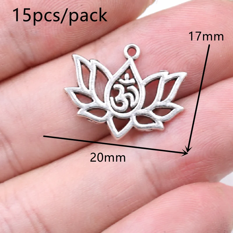 Vintage Silver Plated Buddhist Lotus Bodhisattva Pagoda Ganesha Pendant DIY Charm Bracelet Necklace Jewelry Crafts Making P2706