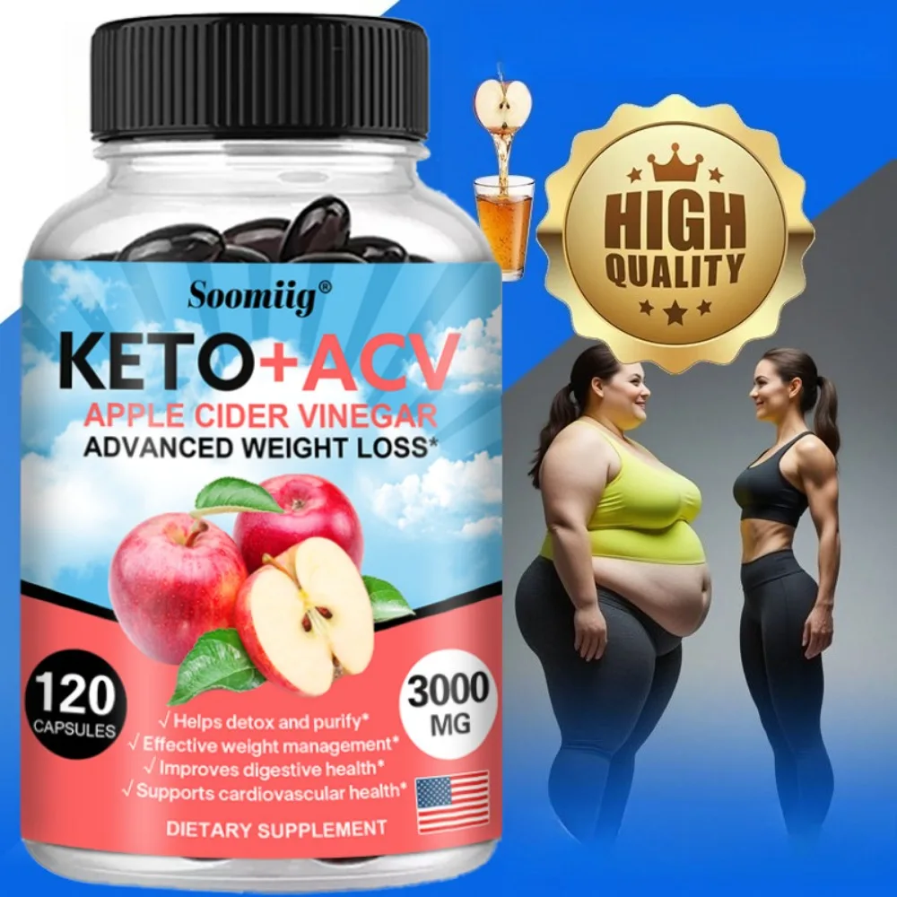 Keto Apple Cider Vinegar Capsules, Support Digestive, Diet, Weight Management, Metabolism for Women & Men