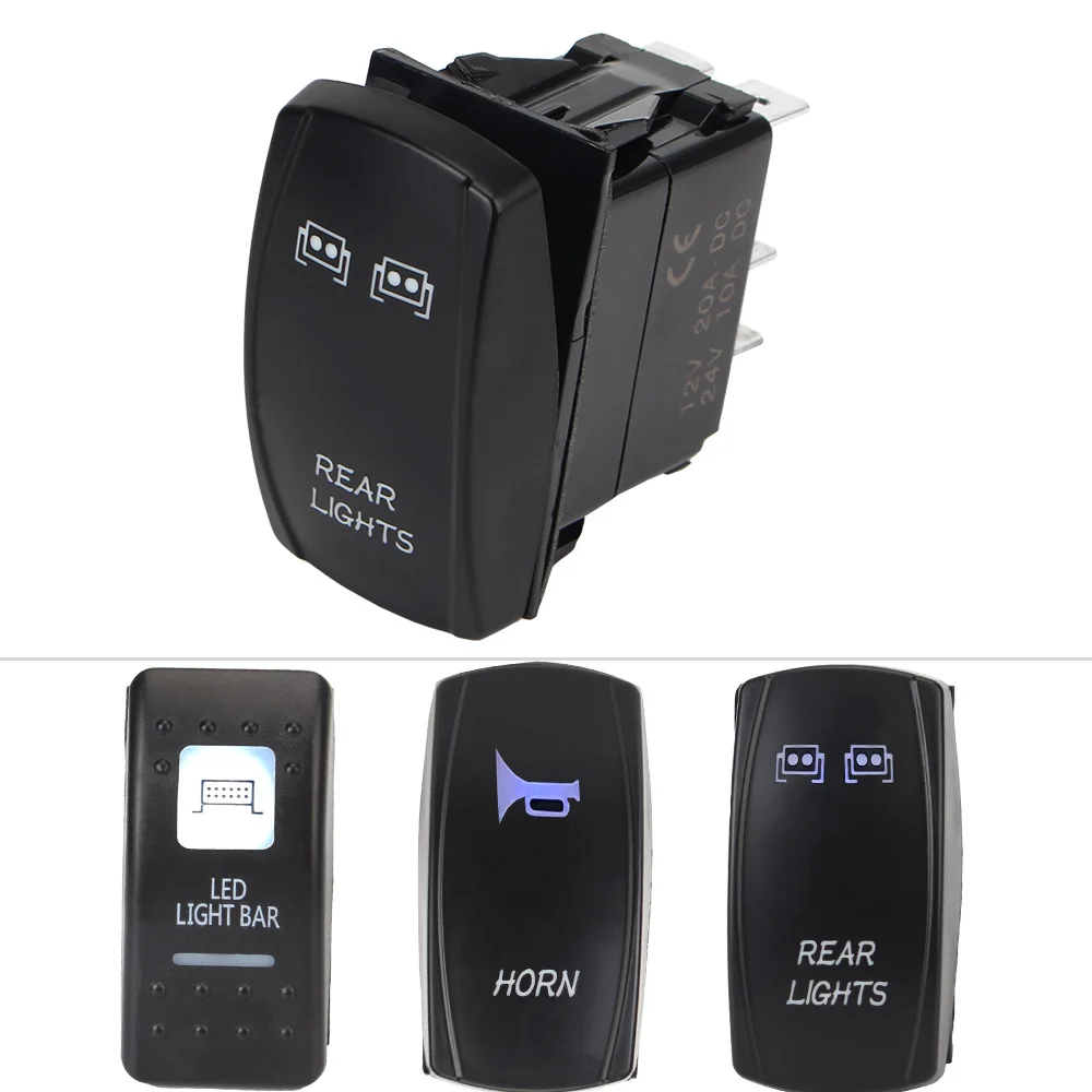 For Can Am Maverick Commander Rocker Switch DC12-24V Rear Front lights Illuminated LED WINCH UTV ​For Polaris Led light Bar Horn