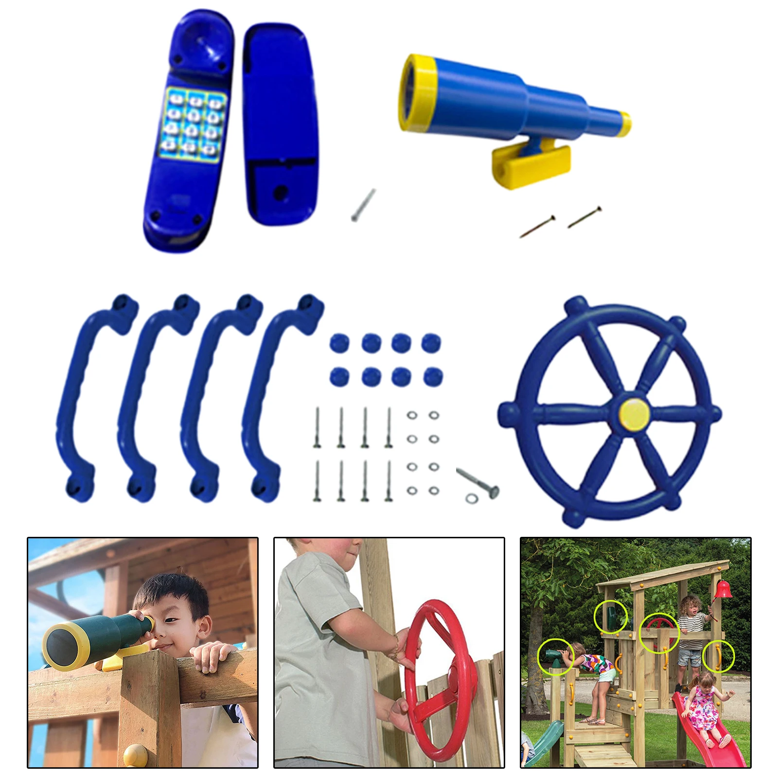 لعبة ساحة الألعاب مجموعة المقبض ملعب مقابض الاطفال عجلة القيادة لتسلق الإطار الغابة الصالة الرياضية ، مجموعة أرجوحة ، الفناء الخلفي ،