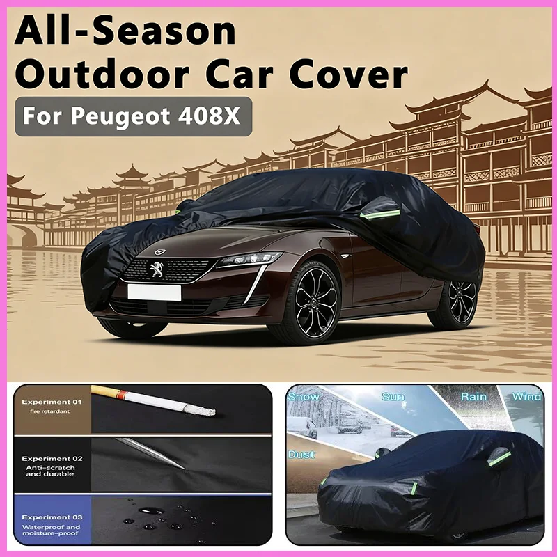 Car Cover for Peugeot 4 - Outdoor Full Body Protection, Waterproof Dustproof Heat-Resistant, All-Season Use Exterior Accessories