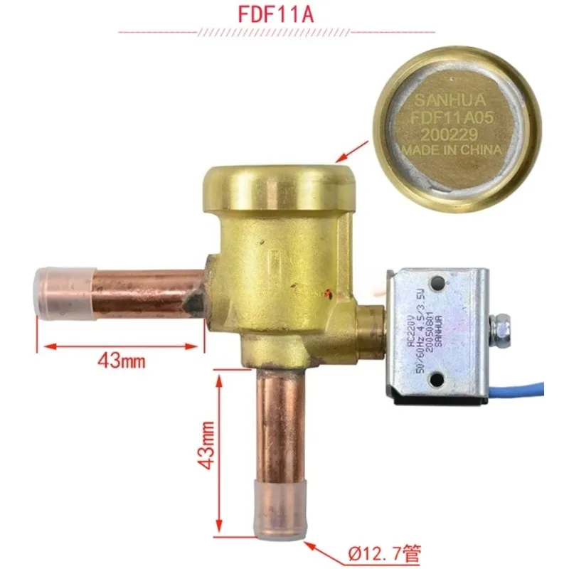 1PC 2 Way Right-angle Solenoid Valve FDF-2A/FDF-6A/FDF-8A /FDF-11A Normally Closed For Air-Conditioning Ice Machine Defrosting