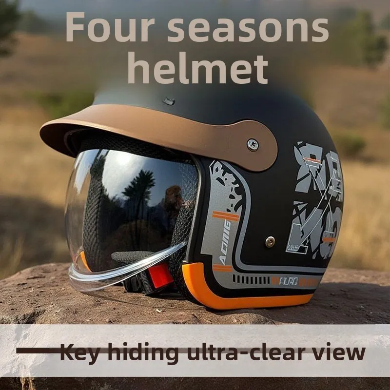 

3C Certified Retro Fashion Unisex E-Bike Helmet with Hidden Visor Winter Warm All Seasons