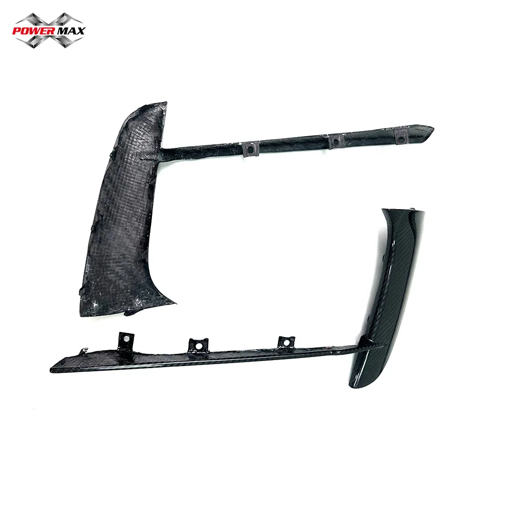 High Quality Real Carbon Fiber Front Bumper Dry Carbon Fiber 2pcs Light Lamp Cover For Corvette C8 2020-2023