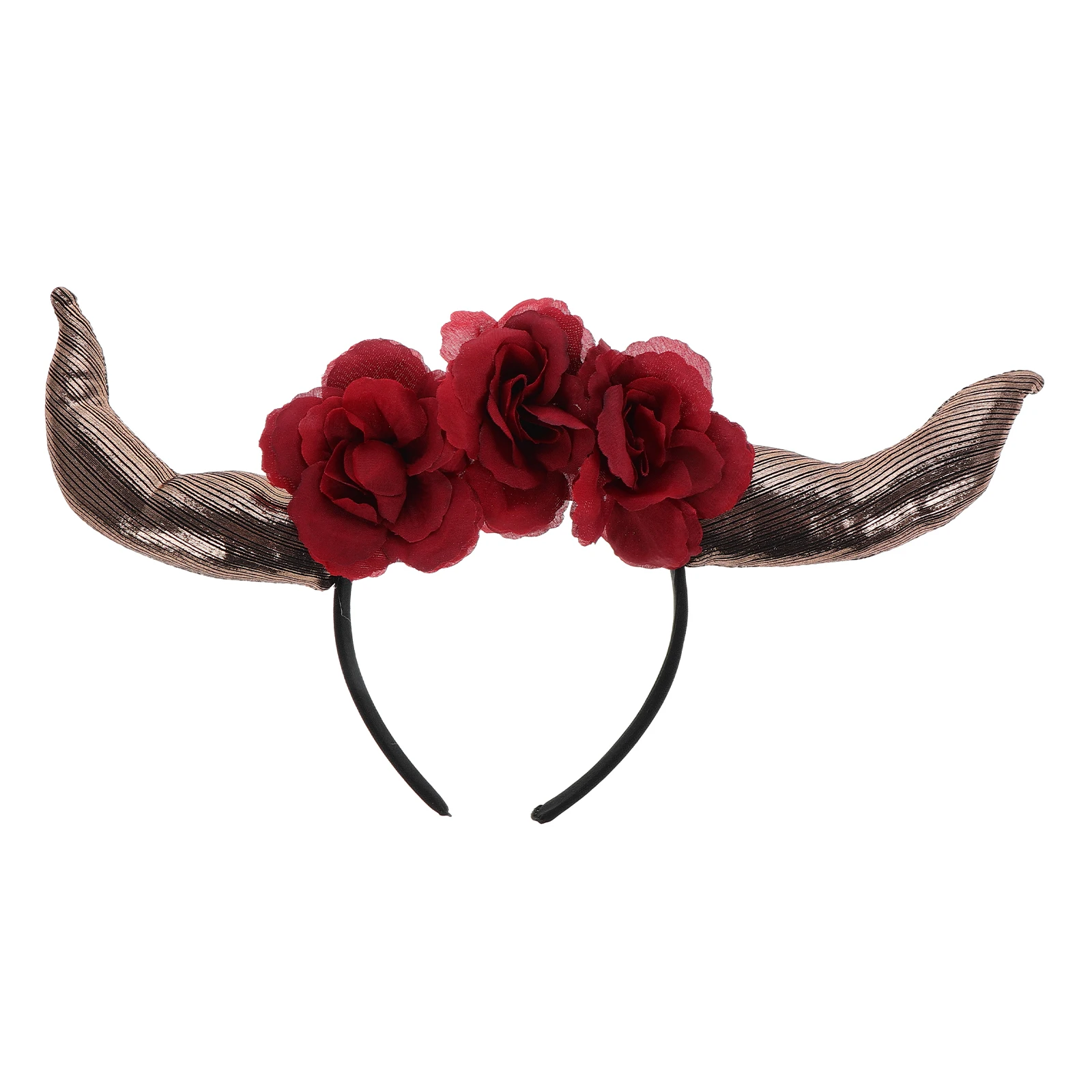 

Horns Headdress Black Halloween Headband Lightweight Cow Ears Durable Materials Hairstyles Unique Design Color Scheme