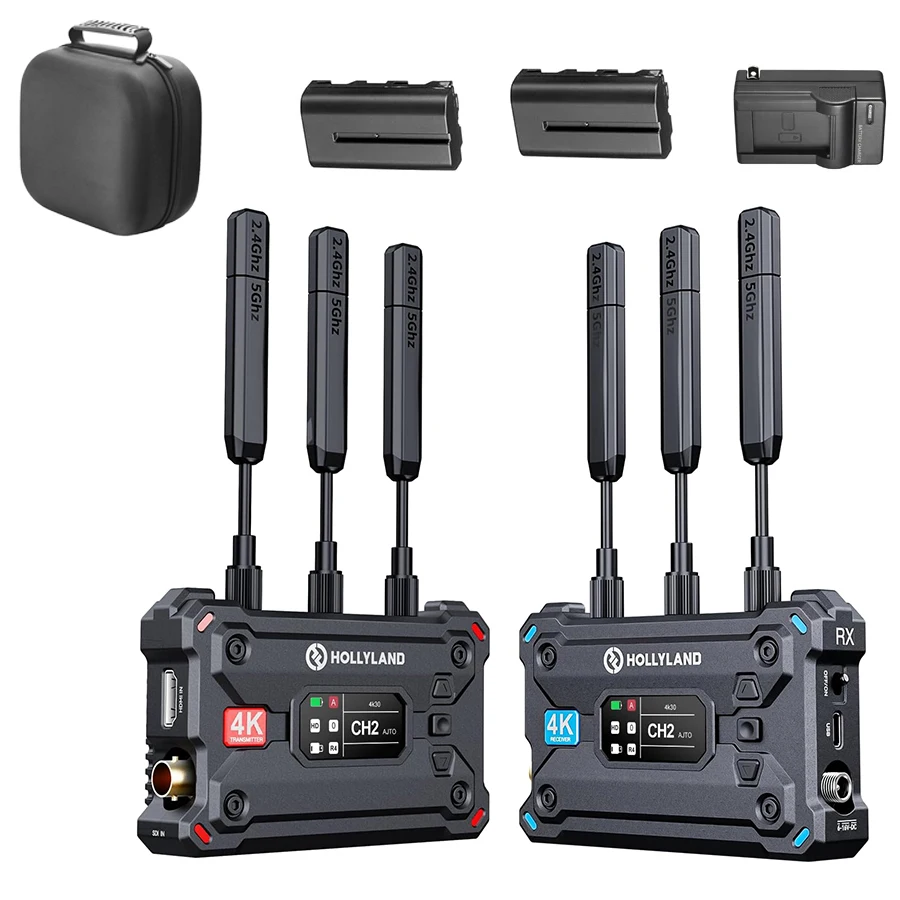 

Беспроводной видеопередатчик и приемник Hollyland Pyro S 1TX+1RX, 4K30 HDMI SDI, дальность 1300 футов, низкая задержка 50 мс, интеллектуальный канал ADH