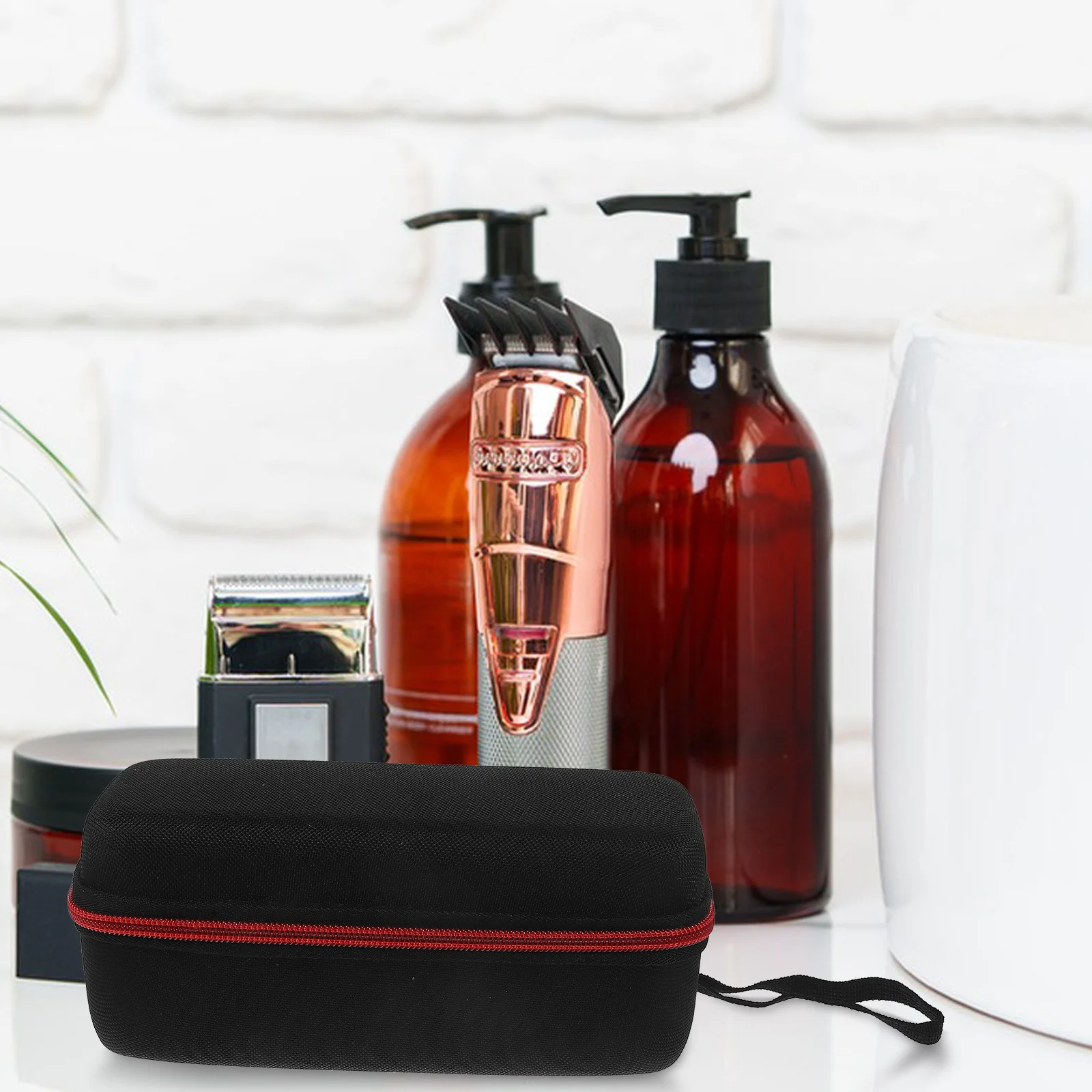 

Black Oxford Cloth Razor Case Protective Portable EVA Material Safety Shaver Storage Box Travel Razor Case Small Items Organizer