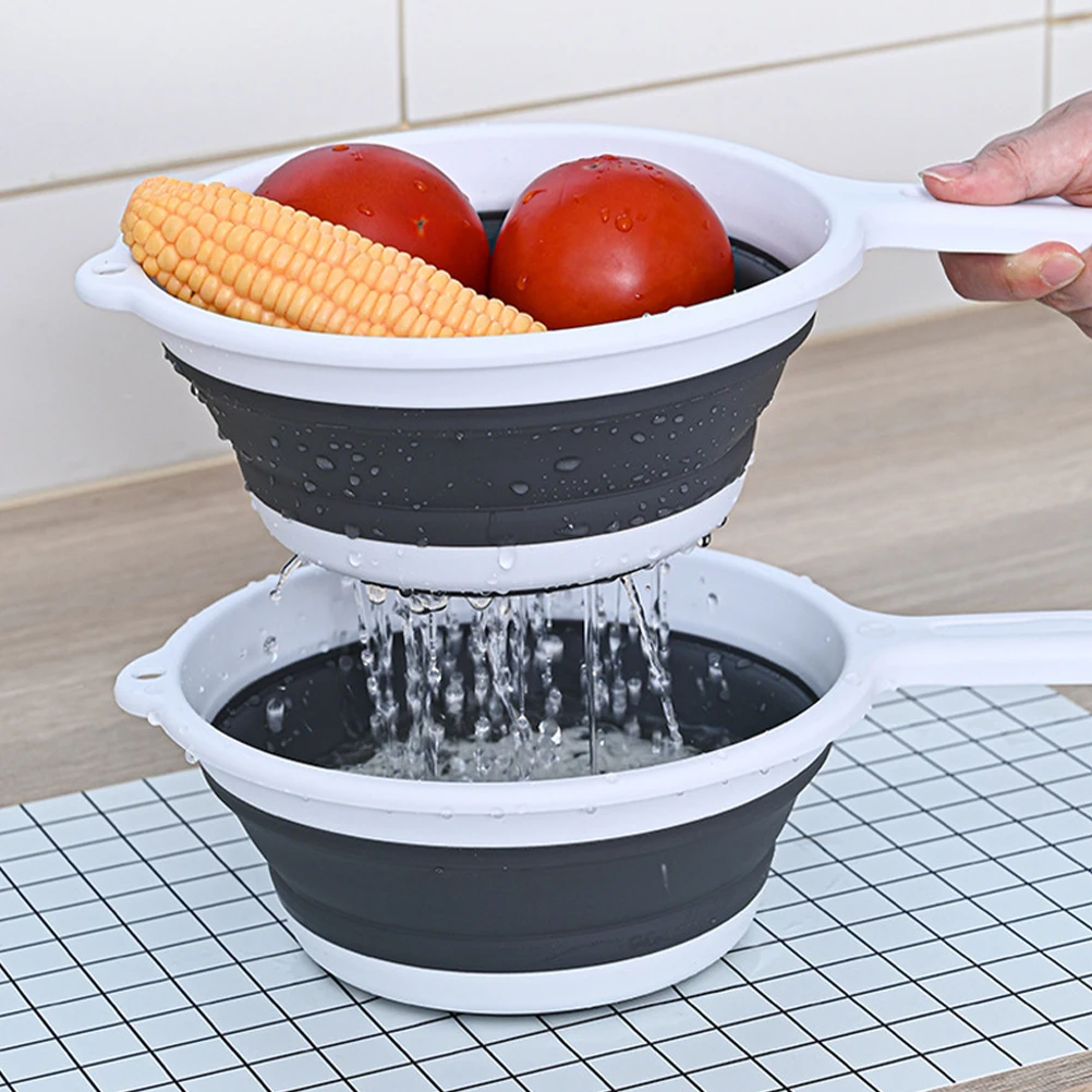 

1 set 1 Set Kitchen Colander Strainer Foldable Water Ladle Portable Water Scoop With Handle For Home Kitchen Bathing Draining