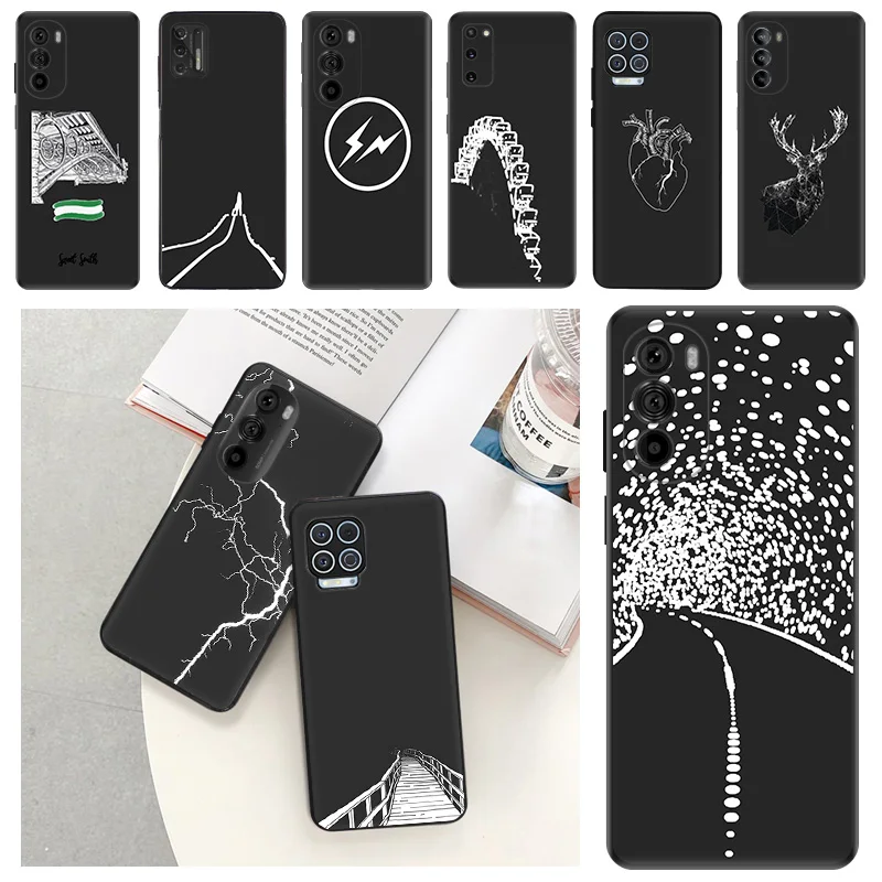 جراب هاتف لهاتف Moto G71 G73 G72 G53 G52 G32 G22 G60 G51 G50 G31 G30 G9 Lightning Bridge Tunnel Line Art غطاء حماية ناعم