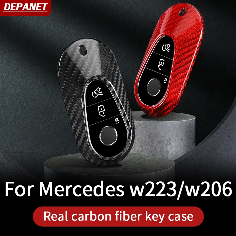 

Чехол для Mercedes2021-2024 w223 S series class c w206 CKEY из углеродного волокна, чехол w223 carbon S400 S450 S550 amg, аксессуары