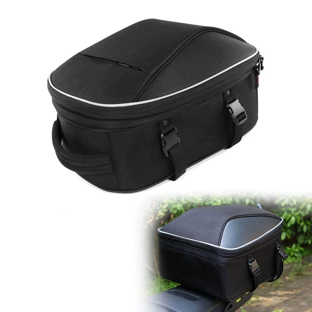 Motorbike Luggage Rear Back Seat Bag Large Capacity Saddle Bag Universal Motorcycle Tail Bag Black Waterproof Tail Travel Rider
