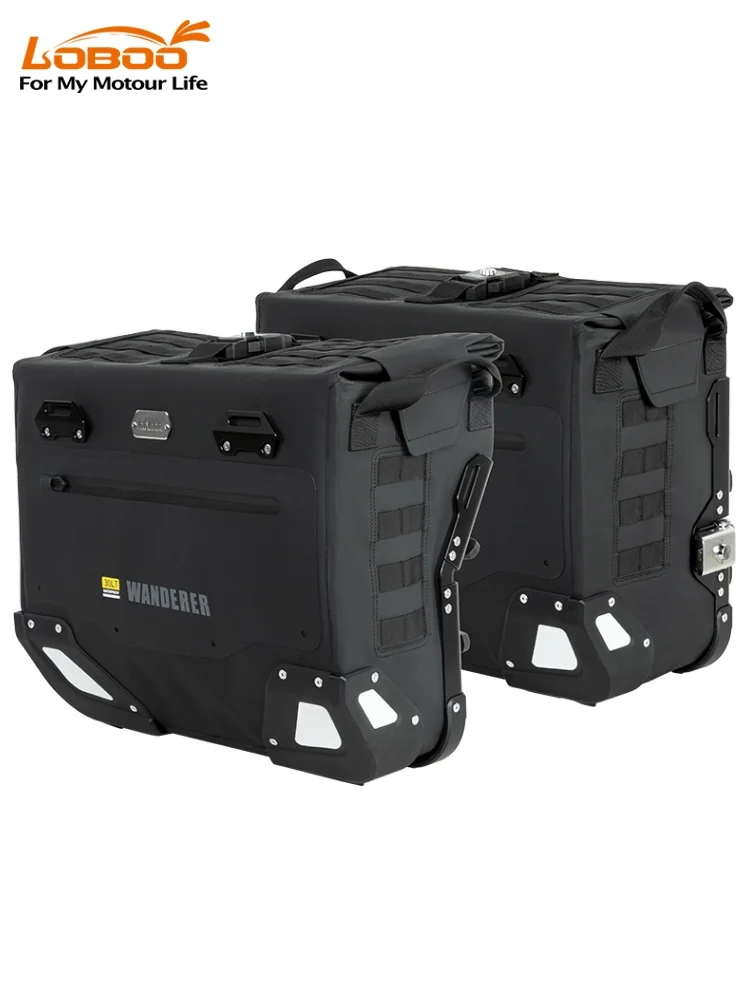 Loboo Carrot Große Kapazität Schnellverschluss-Seitentasche, wasserdichte hängende Aufbewahrung für Chunfeng 700Mt Motorrad-Heckboxen