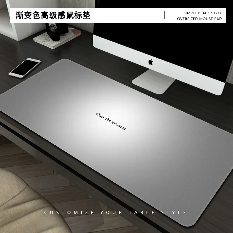 Premium Simplicity Grey Mats Rubber Mouse Pad Gaming Large Small Laptop Deskmat Keyboard Mat Stitched Edge Non-Slip Desk Pad