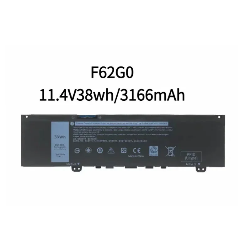 F62G0 Laptop Battery For DELL Inspiron 13 5370 7370 7373 7380 7386 Vostro 5370 RPJC3 39DY5