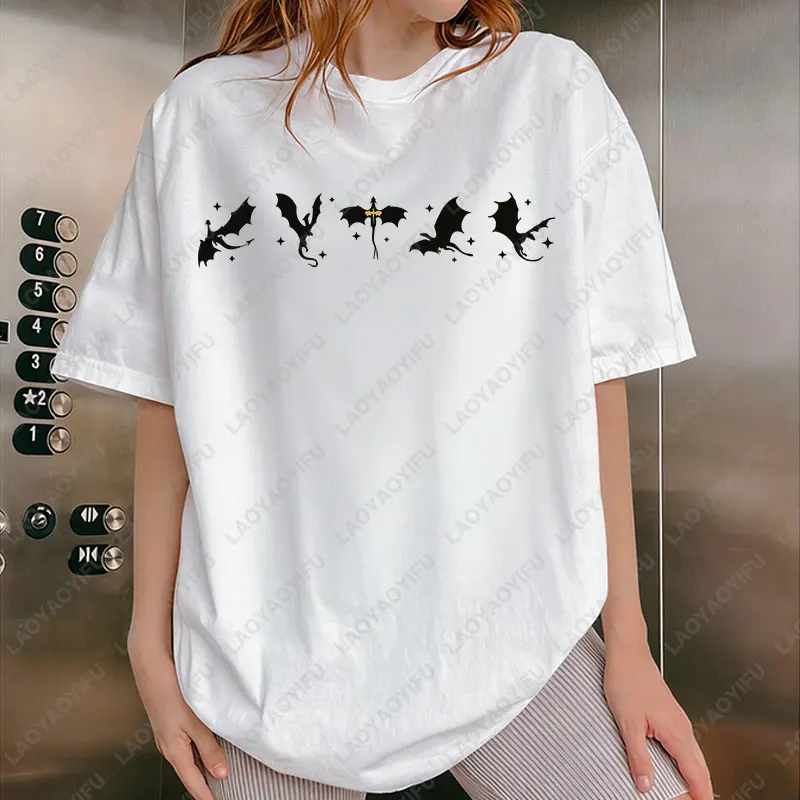 Basgiath Booktok Fantasy Book Tops Dragon Fandom Cotton Clothing Romantasy Gift for Men Women War College Dark Academia Tshirt