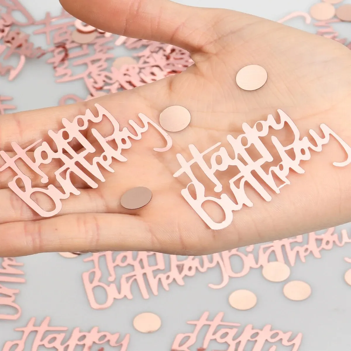 Rose Gold Happy Birthday Confetti Birthday Table Top Cast Decorative Easter Gifts