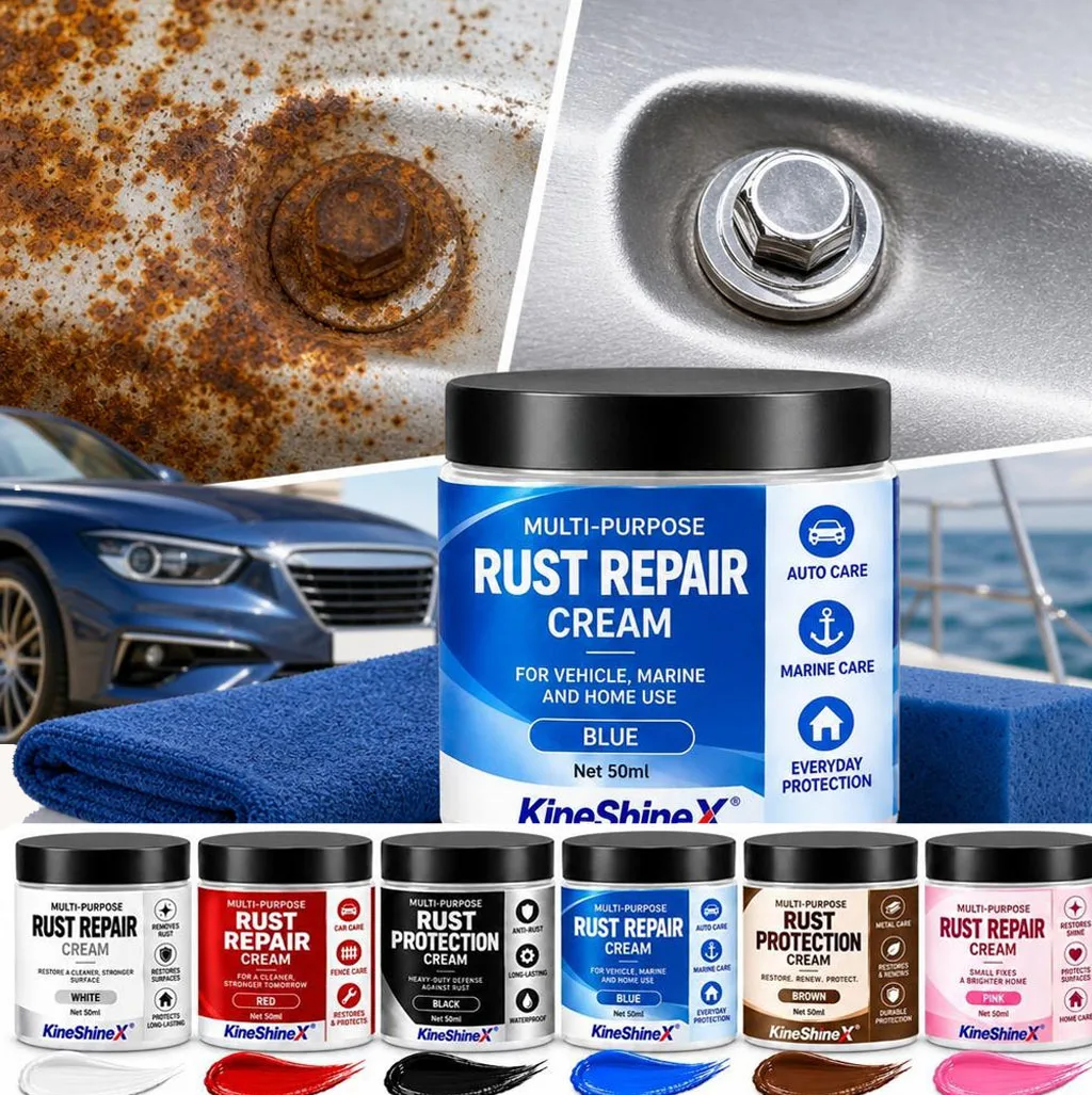 Rust Repair Cream Fast-Acting Iron Oxidation Eliminator, Restores Shine, Safe on Various Surfaces 50ml