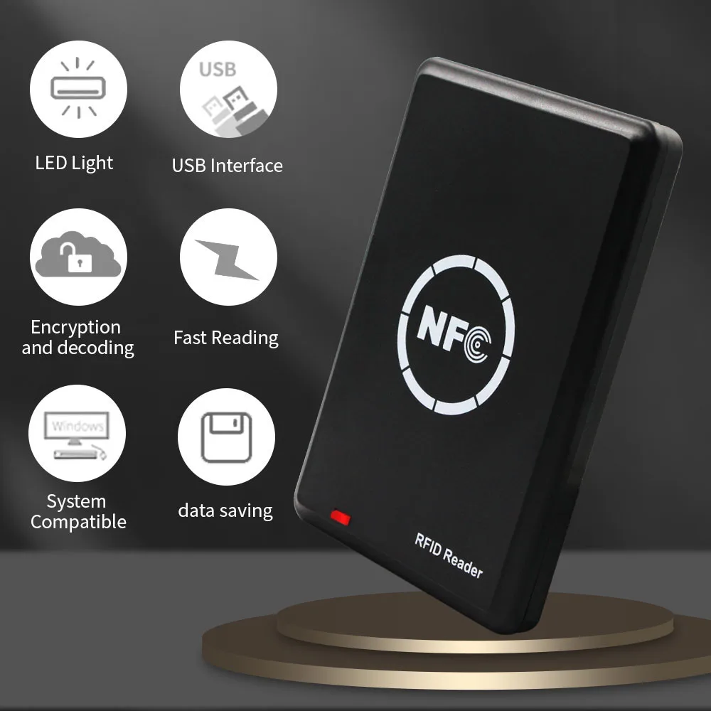 125KHZ+13.56MHZ NFC PM4 IC/ID Duplicator  RFID Reader Full Writer Decoding Function Card Copier