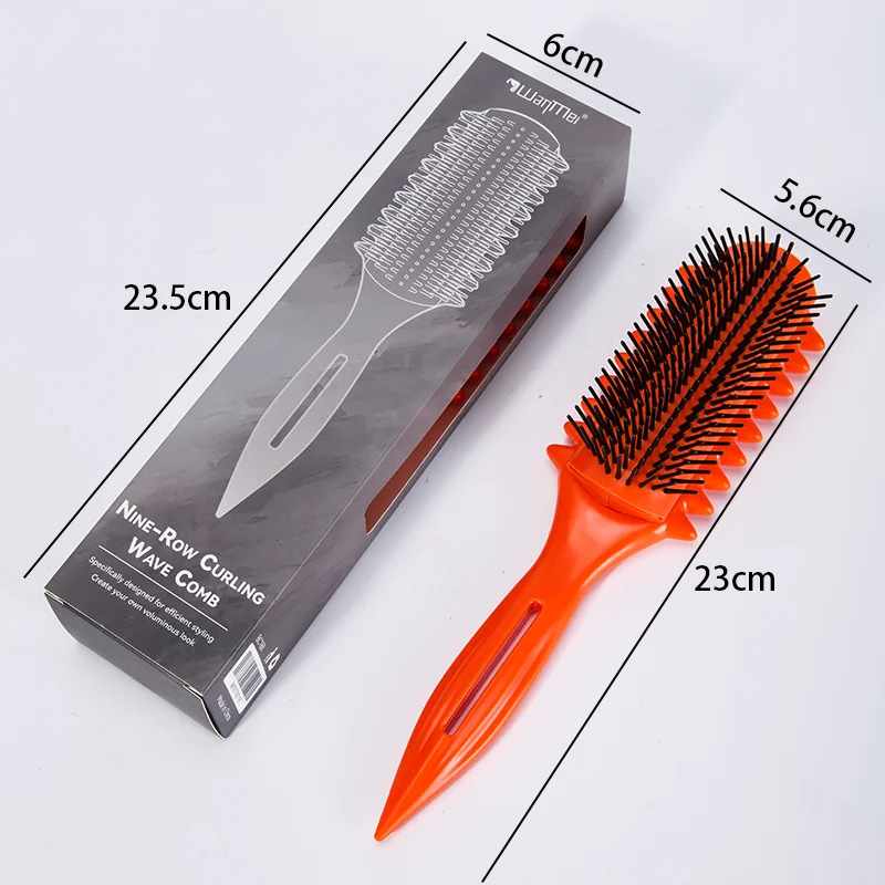 Detangling 9-Rows Hairbrush Scalp Massager Comb Salon Straight Curly Wet Hair Grooming DIY Hair Styling Tools Salon