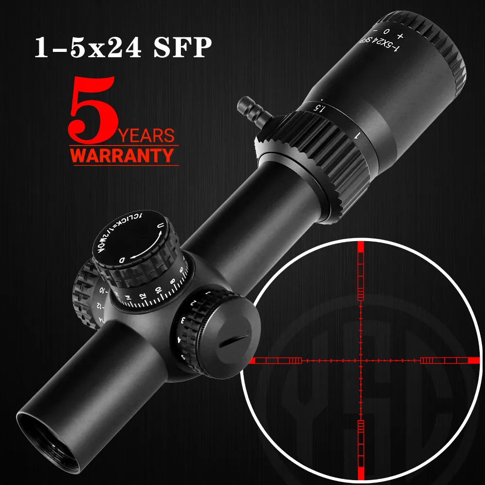 

ohhunt LR 1-5X24 SFP Hunting Compact Sight Red Illumination Optical Scope