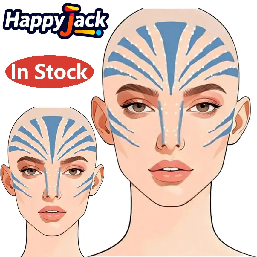 Tatuaje Facial de Fantasia Neytiri y Jake Sully, Adhesivo de Cosplay de la Película Avatar: El Hombre de Fuego, Accesorios de Disfraz para Halloween y Carnaval