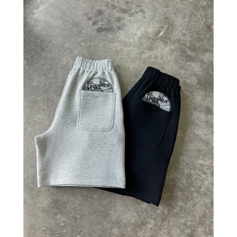 

Американский ретро универсальный креативный дизайн, осенние спортивные шорты и спортивные штаны с вышивкой